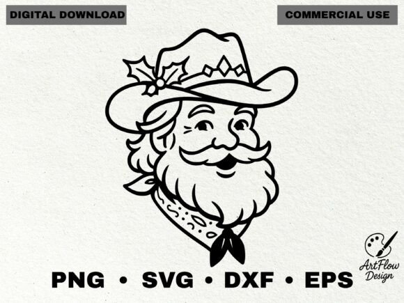 Cowboy Santa SVG: A Festive Twist for Holiday Embroidery Projects