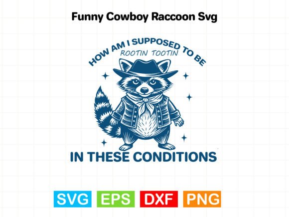 Funny Cowboy Raccoon Svg: A Playful Embroidery Design for Custom Projects