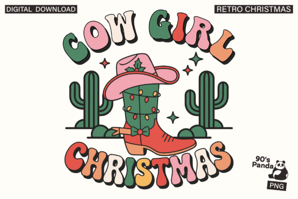 Retro Christmas Western Design PNG: A Timeless Embroidery Asset