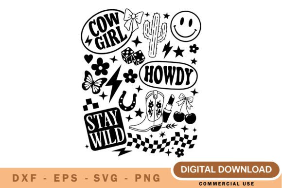Retro Western Cowgirl SVG: A Timeless Embroidery Design for Real Projects